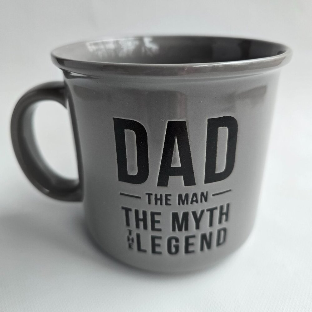 Dad The Man The Myth The Legend Grey Ceramic Coffee Mug 18 Oz By MRKT Finds